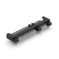 Conector SATA de Montaje Superficial Tipo Crimp, Conector Macho SATA 22P 7+15P