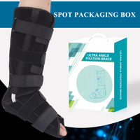 Attelle de cheville réglable et respirante avec sangle de fixation supérieure pour le mollet et support de pied pressurisé