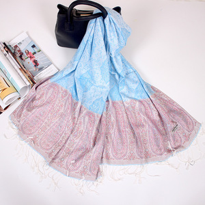 Hot bán hoa thiết kế mùa đông dân tộc ánh kim bên Jacquard Viscose khăn khăn choàng Pashmina Cashmere khăn - Product Image 4