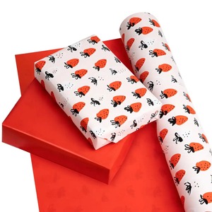 Custom Eco-Friendly Recyclable Strawberry <b>Pattern</b> <b>Tissue</b> <b>Paper</b> Roll Double Side Coated Waterproof 80GSM Digital Printing <b>Paper</b> - Product Image 4