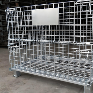 <span class=keywords><strong>Cage</strong></span> de stockage en treillis soudé en acier galvanisé à vente chaude avec mailles de 50x50 mm, design pliable pour l'utilisation en entrepôt et en logistique - Product Image 6