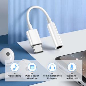 Adaptateur casque HANTAI USB 3.1 Type-C 3,5 mm mâle-femelle plaqué or CE ROHS pour mobile, iPad, voiture, microphone/MP3 - Product Image 3