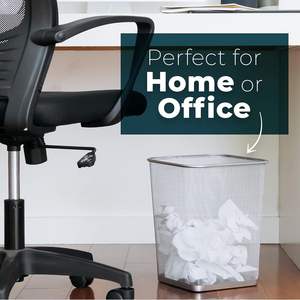 ถังขยะสี่เหลี่ยมตาข่ายโลหะเงินสำหรับสำนักงานและบ้านถังขยะสี่เหลี่ยมน้ำหนักเบาสำหรับห้องนอนห้องครัว - Product Image 2