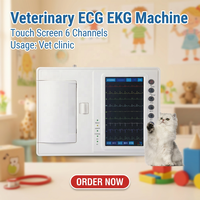 Appareil ECG vétérinaire professionnel à 6 canaux, écran tactile de 7 pouces avec interprétation ECG-1206A, EKG pour animaux avec approbation CE ISO