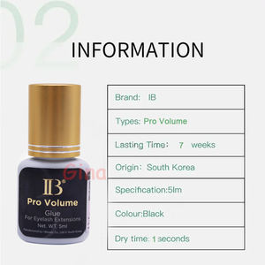 Cils professionnels I-beauty IB <span class=keywords><strong>Pro</strong></span> Volume Glue 1s Séchage Adhésif pour cils à faible irritation 5ml Noir Super Glue - Product Image 5