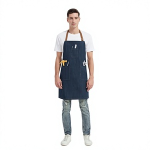 Delantal de mezclilla para hombre con bolsillos para uniforme de camarero de restaurante o bar - Product Image 4