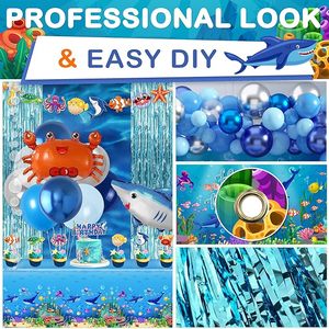 Decoraciones para Fiesta Bajo el Mar, Artículos para Fiesta <span class=keywords><strong>de</strong></span> <span class=keywords><strong>Cumpleaños</strong></span> con Temática Oceánica, Fondo, Guirnaldas <span class=keywords><strong>de</strong></span> Burbujas, Fiesta <span class=keywords><strong>de</strong></span> Baby Shower - Product Image 4