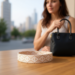 Correa Tejida de 5 cm, Color Beige, con Diseño Triangular, Accesorios para Bolsos - Product Image 2