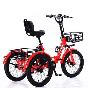 20 pollici Triciclo elettrico Trike 350W motore pieghevole telaio in lega 3 <span class=keywords><strong>ruote</strong></span> E <span class=keywords><strong>bici</strong></span> Triciclo <span class=keywords><strong>tre</strong></span> <span class=keywords><strong>ruote</strong></span> per adulti Cargo <span class=keywords><strong>bici</strong></span> elettrica - Product Image 2