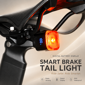Feu arrière de vélo intelligent Western avec freinage automatique, détection haute précision, affichage numérique, mode veille automatique et démarrage automatique par vibration - Product Image 1