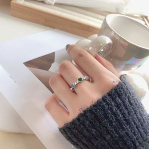 Anillos de Joyería para Mujer de Diseño Moderno Dylam, Anillos de Circonio Ajustables con Baño de Rodio, Coloridos, Regalo de Aniversario, Cumpleaños, Boda - Product Image 2