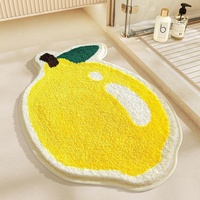 Tapis de bain en microfibre à motif de petits fruits frais, fabriqué à la machine, absorbant, pour chambre à coucher, chevet, maison et sol de salle de bain
