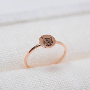 Estampas de pata de animal de estimação personalizado, anel retrato para fotos, anel personalizado, esculpido, anéis circular, presente para amantes de animais de estimação, joias para mulheres - Product Image 6