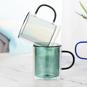Tazas de café o té de cristal de doble pared personalizadas, tazas de café de 300ml aisladas - Product Image 5