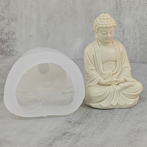 DIY Grand Bouddha Moule en Silicone Bougie <span class=keywords><strong>Cire</strong></span> Moules Gypse Béton Statue Moule Maison Jardin Décorations Artisanat Moule Faire Outils - Product Image 2