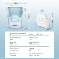 AIHUAPU AHP-L8 3.6L Pichet Filtrant Portable pour la Maison Version Standard Filtration au Charbon Actif Sans BPA PET de Qualité Alimentaire