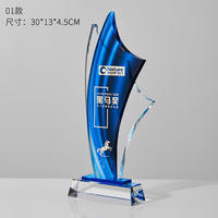 Vente en gros de trophée en cristal souvenir fabrication de médailles et de trophées conception personnalisée par récompenses trophée en cristal de verre