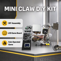 Mini machine à griffes de 30 cm, kit DIY de distributeur automatique, avec écran LCD, alimentation USB, jeux à monnayeur LED, en plastique japonais