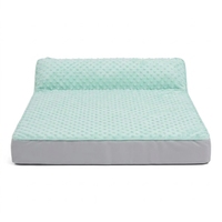 Coussin orthopédique pour chien Yang Yang Pet Cooling Dot en tissu minky vert menthe rectangulaire