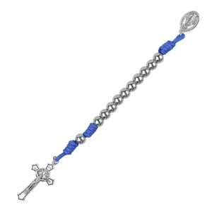 Rosario Decenario de Paracord Azul con Cuentas de 8MM de Acero Inoxidable y Medalla <span class=keywords><strong>Milagrosa</strong></span>, Color Inalterable - Product Image 5