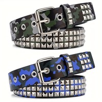 Sabuk Rivet Paduan Baru untuk Wanita Gaya Heavy Unisex Y2K Eropa dan Amerika Punk-Rock Denim