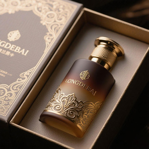 Bán Buôn Sang Trọng Vòng Nước Hoa Chai Thủy Tinh Rỗng Uốn Đen 30Ml <span class=keywords><strong>50Ml</strong></span> <span class=keywords><strong>100Ml</strong></span> <span class=keywords><strong>200Ml</strong></span> 250Ml Chai Nước Hoa Với Vàng Zamac Cap - Product Image 6