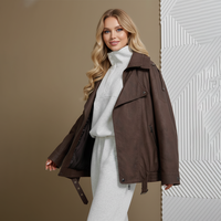 Setelan Olahraga Wanita Bahan Fleece Tebal Ukuran Besar, Sweatshirt Setengah Resleting dan Celana Jogger Berpinggang Karet, Gaya Athleisure Minimalis