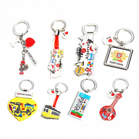 Logoson Factory - Lote de llaveros metálicos de Portugal con diseños variados, personalizables, de esmalte, sin níquel, a la moda