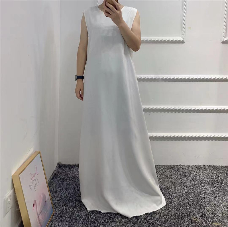 New Fashion Wholesale Islamic Clothing Abaya Muslim Sleeveless Under Islamic Dress with Solid Colors