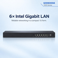 Mini PC Rack 1U Q30600G6 I3 I5 I7, Serveur Cloud avec 6 Ports LAN, Pare-feu Pfsense, Appareil de Sécurité