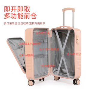 Valise à roulettes Yongsheng pour femme, 20 et 24 pouces, ouverture frontale, couleur macaron, bagage de voyage avec roues à 360 degrés - Product Image 4