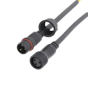 奥华发光二极管灯条电源线公对母3针防水电缆和连接器