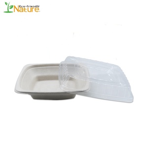 Écru carré 16oz jetable bagasse bols alimentaire bagasse emballage bol <span class=keywords><strong>de</strong></span> canne à sucre pour nouilles/salade - Product Image 3