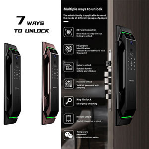 3 डी फेस रिकग्निशन डिजिटल फिंगरप्रिंट स्मार्ट लॉक बायोमेट्रिक एल्यूमीनियम लकड़ी का दरवाजा वाईफाई ऐप, होम सिक्योरिटी के लिए फिंगरप्रिंट लॉक - Product Image 2