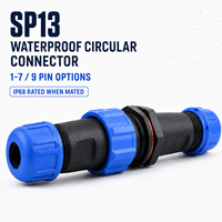 SP13 Wasserdichter Auto-Elektrosteckverbinder 1 2 3 4 5 6 7 8 9 Pin Stecker Buchse 25A 400V IP68 PA66 Gehäuse