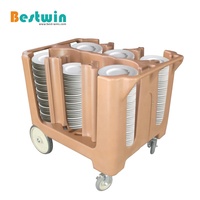 Chariot de rangement pour assiettes en PE pour cuisine de restaurant commercial, chariot à vaisselle réglable, capacité de 240 à 280 pièces, transport facile