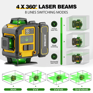 Niveau <span class=keywords><strong>laser</strong></span> rotatif 4D vert à auto-nivellement 360 degrés, mini trépied portable industriel, précision 1 mm, pour bricolage et pose de carrelage - Product Image 5