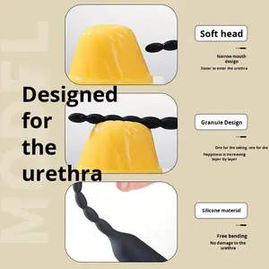 Gizem kız yumuşak TPE yapay penis vibratör at göz sopa boncuk seks oyuncak doğrudan mesane ve üretra stimülasyon ile - Product Image 3