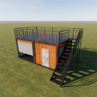 Fabrication de maisons préfabriquées en conteneurs à double étage sur mesure avec douche et salle de bain pour une utilisation en extérieur, design moderne