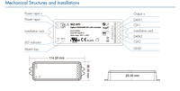 Contrôleur LED SPI RGB/RGBW RF ZigBee WZ-SPI 5-24VDC avec contrôle par application Tuya et variateur pour bande LED à pixels