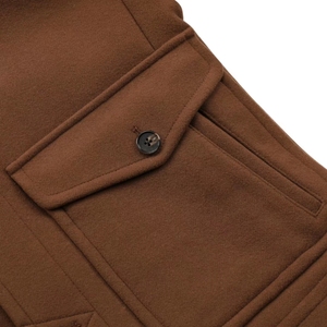 Blouson Bomber Unisexe en Laine Marron Col Montant Manteau Aviateur Décontracté Chaud Automne Vêtement d'extérieur Professionnel Ample à Motif Géométrique Respirant - Product Image 4