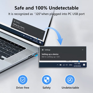 Norwii J20 100% Indétectable, Agitateur de Souris en Alliage de Zinc Métallique USB avec 3 Modes de Contrôle Tactile, Maintient le PC Actif, Sans Pilote - Product Image 3