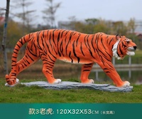 Vente en gros de statues de tigre en fibre de verre de jardin pour la décoration de parc Personnaliser les sculptures de grands animaux Décoratif
