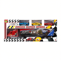 Camion Super Speed en plastique à friction avec 3 voitures, 58x24x9 cm, certifié EN71, pour enfants de 3 ans et plus
