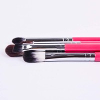 Dongmei kualitas tinggi kecil 5 buah kuas kosmetik Eyeshadow Vegan pegangan kayu Set kuas rias mata profesional