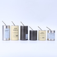 Gobelet isotherme moderne en acier inoxydable à double paroi, avec paille, pour Americano glacé et Latte, portable, vente en gros usine