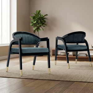 Modern <b>Dining</b> Chair Upholstered Side Chair Curved Back <b>Armchair</b> Velvet Seat Metal Legs <b>Dining</b> Room Furniture Home Furniture - Product Image 2