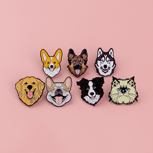 9 modèles de badges en métal cloisonné de haute qualité, 3,5 cm, animaux de compagnie (chien et chat), artisanat métallique pour la décoration de sacs à dos et de vêtements - Product Image 1