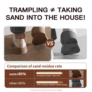 Paillasson d'extérieur Salis rectangulaire à motif géométrique, résistant aux taches, en fibre de polyester, pour entrée - Product Image 5