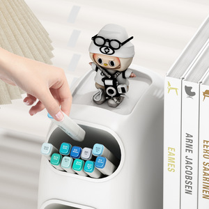 Desktop Storage Box Desk Book Shelf Office Organizer Rectangle Multi Functional Stationery Compartment Pen Holder - Product Image 2